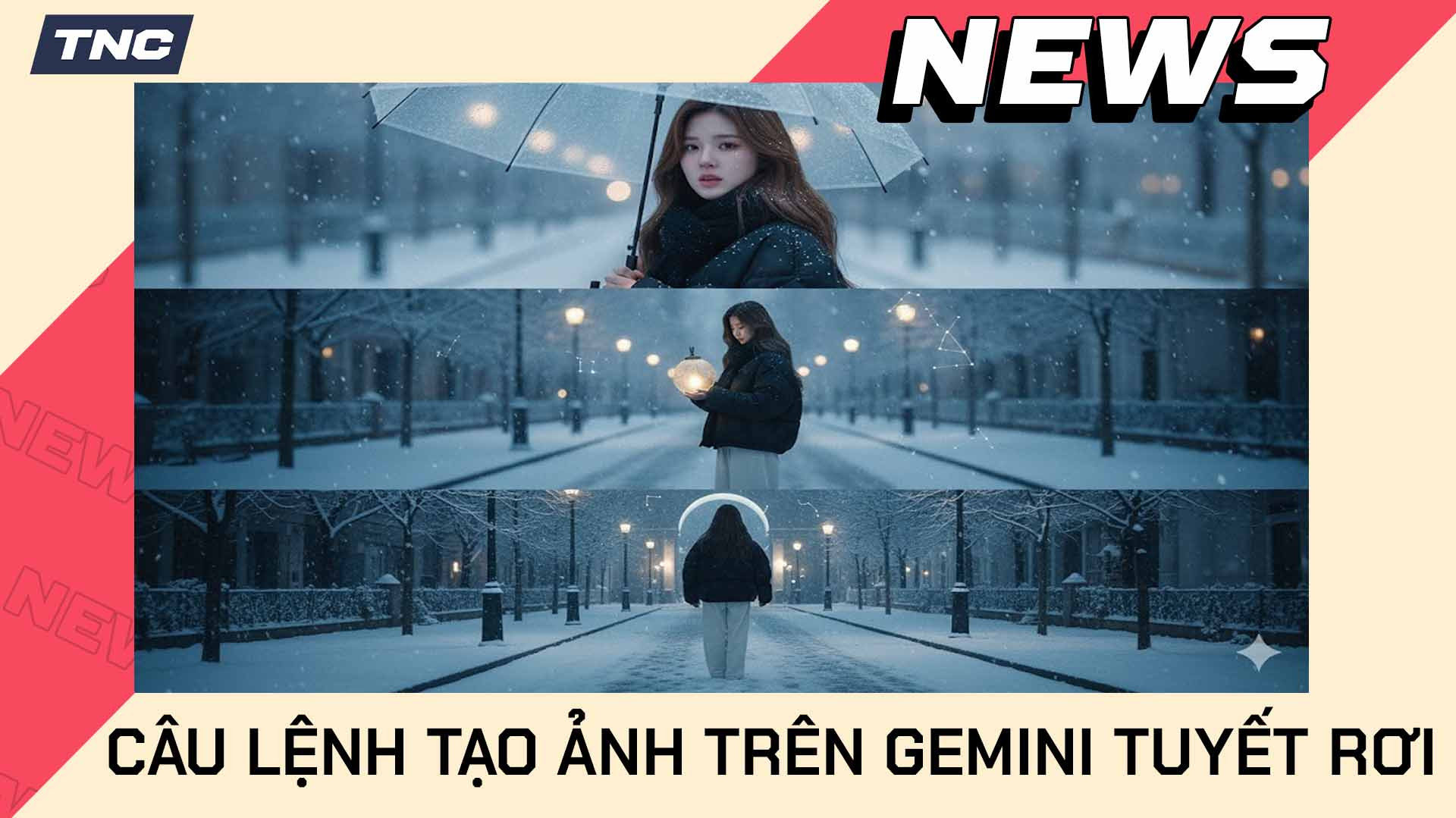 Câu Lệnh Tạo Ảnh Trên Gemini Tuyết Rơi