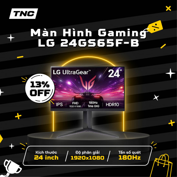 Màn Hình Gaming LG 24GS65F-B 24 inch/ FHD/ IPS/ 180Hz/ 1ms