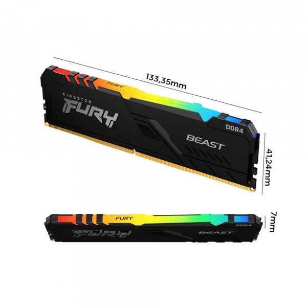 TNC Store Ram Kingston Fury Beast RGB 32GB (2x16GB) DDR4 3200MHz (KF432C16BB2AK/32)