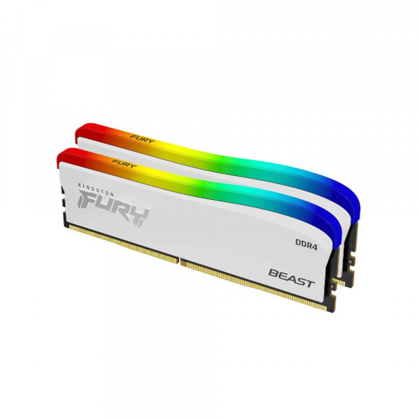 TNC Store Ram Kingston Fury Beast White RGB 16GB (2x8GB) DDR4 3600MHz (KF436C17BWAK2/16)