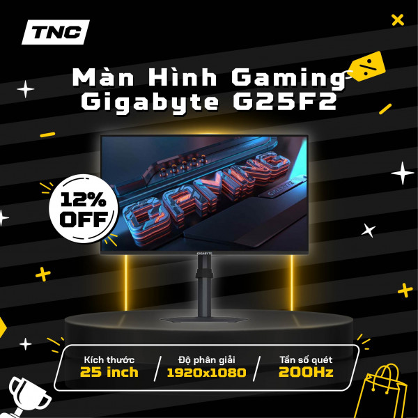 Màn Hình Gaming Gigabyte G25F2 25 Inch/ FHD/ IPS/ 200hz/ 1ms