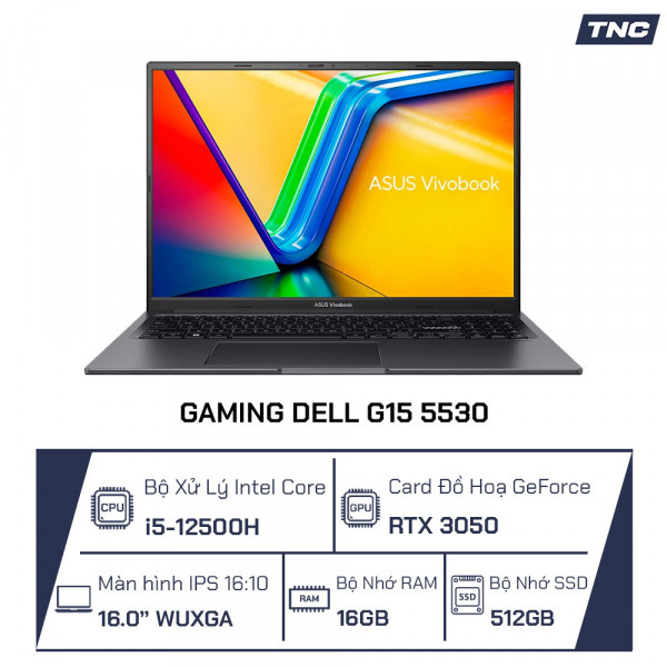 Laptop Gaming Asus Vivobook 16X K3605ZC-RP564W i5-12500H/ 16GB/ 512GB/ RTX 3050 4GB/16 Inch WUXGA/ Win 11/ Đen