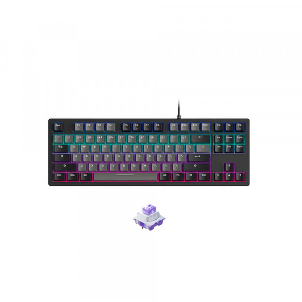 Bàn Phím Cơ Gaming DAREU EK87 v2 PBT Gray Black (2 Sides RGB Strip, Multi-Led, PBT Double Shot OEM Profile, DareU Dream Switch)