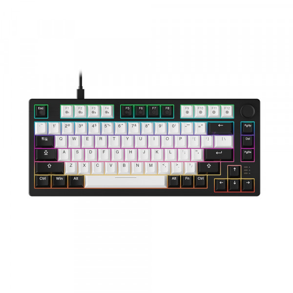 Bàn Phím Cơ Gaming DAREU EK75 White x Black (2 Sides RGB Strip, DareU Dream Switch, Type-C)