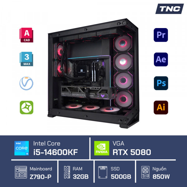 PC Đồ Họa Render 3D - Intel Core i5 14600KF/ 32GB/ RTX 5080