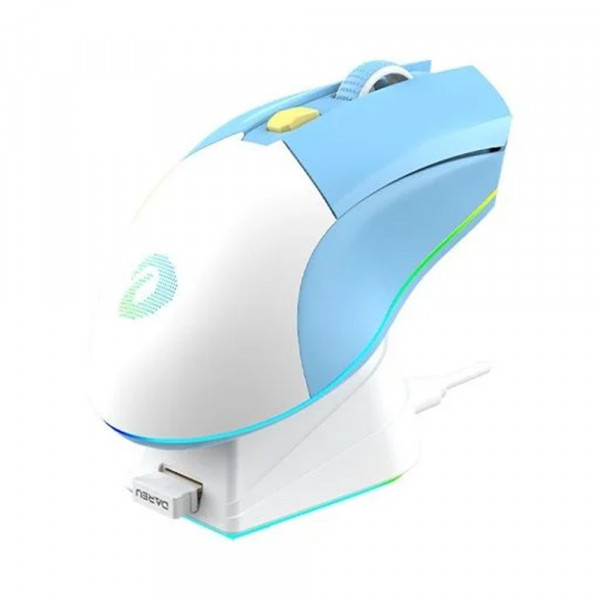 Chuột Gaming DAREU EM901X RGB Blue White - Superlight Fast Charging Dock