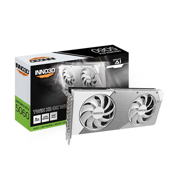 Card Màn Hình Inno3D GeForce RTX 5060 Twin X2 OC WHITE 8GB (N50602-08D7X-195070W)