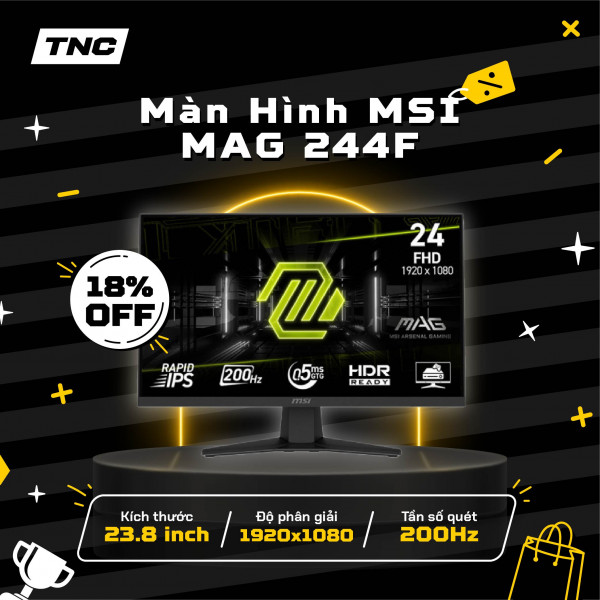 Màn Hình Gaming MSI MAG 244F 23.8 inch/FHD/IPS/200Hz/0.5ms