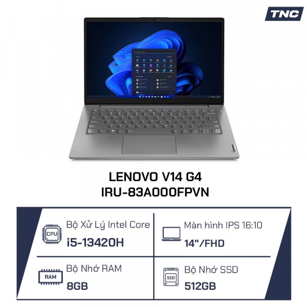 Laptop Lenovo V14 G4 IRU-83A000FPVN Core i5-13420H/ 8GB/ 512GB/ 14 inch/ Xám