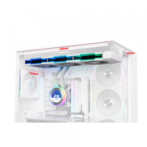 TNC Store Tản Nhiệt Nước Lian Li Hydroshift II LCD-C 360TL Wireless Fan White (GHS2LCD36TW)