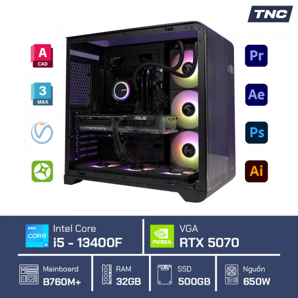PC Đồ Họa Render 3D - Core i5 13400F/ 32GB/ RTX 5070