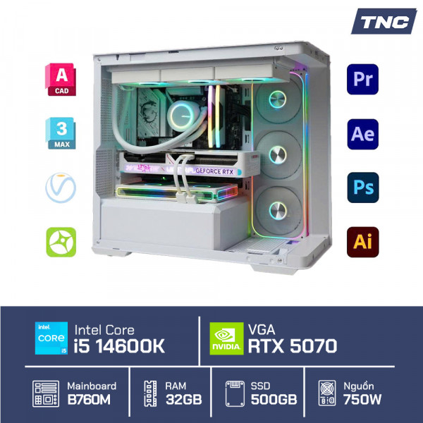 PC Đồ Họa Render 3D - Core i5 14600K/ 32GB/ RTX 5070