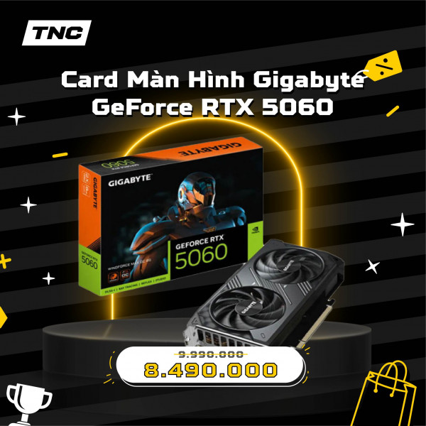Card Màn Hình Gigabyte GeForce RTX 5060 WINDFORCE MAX OC 8G (GV-N5060WF2MAX OC-8GD)