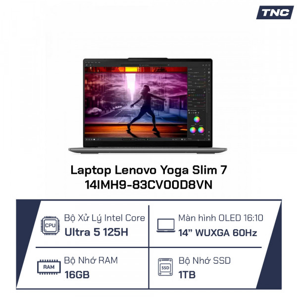 Laptop Lenovo Yoga Slim 7 14IMH9-83CV00D8VN Core Ultra 5 125H/ 16GB/ 1TB/ 14 Inch WUXGA/ Win 11/ Xám