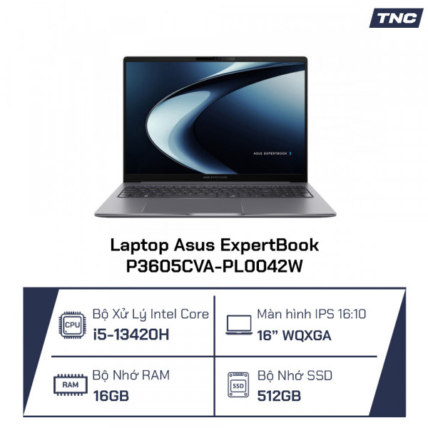 Laptop Asus ExpertBook P3605CVA-PL0042W Core i5 13420H/ 16GB/ 512GB SSD/ 16 Inch WQXGA/ Win 11/ Grey