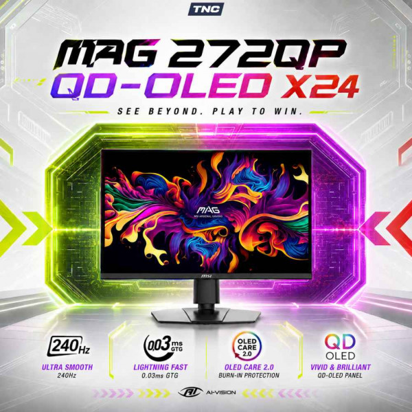 Màn Hình MSI MAG 272QP QD-OLED X24 27 Inch/ QD-OLED/ WQHD/ 240Hz/ 0.03ms