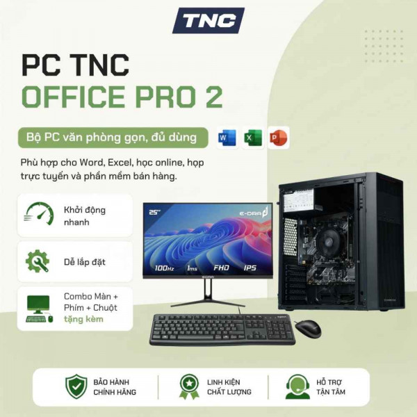 PC TNC Office Pro 2 (Intel i3-10105/ 8GB Ram/ 256Gb SSD/ 24 Inch)