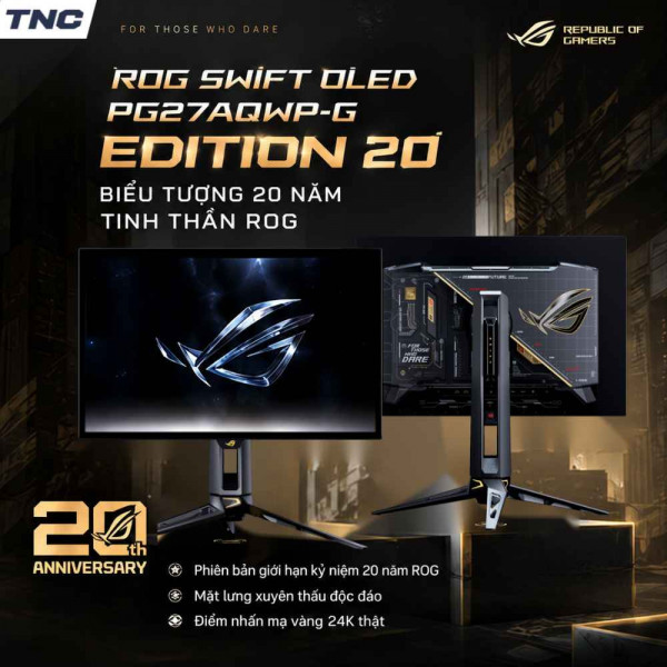 Màn Hình Asus ROG Swift OLED PG27AQWP-G Edition 20 26.5 Inch/ 2K WQHD/ OLED/ 540Hz/ 0.02ms