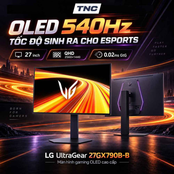 Màn Hình Gaming OLED LG UltraGear 27GX790B-B 27 Inch/ QHD/ OLED/ 540Hz (720Hz Dual Mode)/ 0.02ms