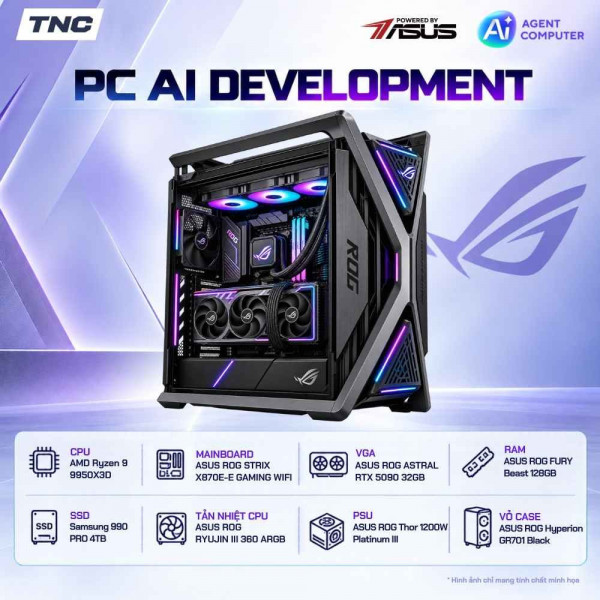 (TNC x ASUS) PC Agent AI Development Ryzen 9 9950X3D/ 128GB DDR5/ RTX 5090 - Powered by ASUS