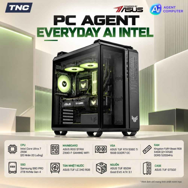 (TNC x ASUS) PC Agent Everyday AI Intel Core Ultra 7 265K/ 64GB DDR5/ RTX 5060 Ti - Powered by ASUS