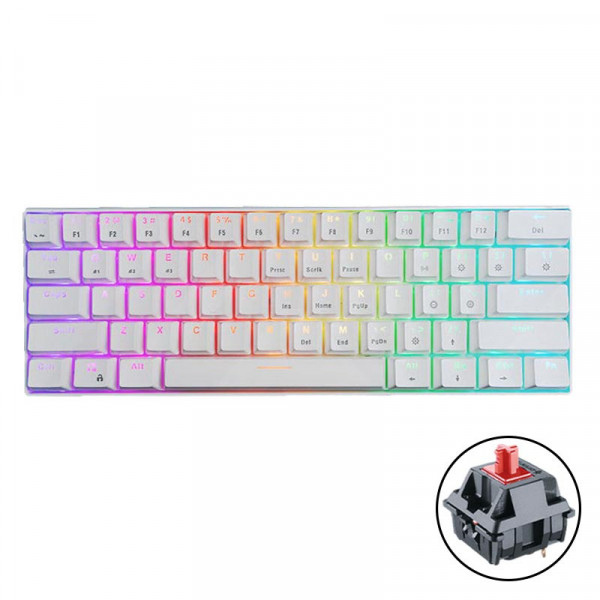 Bàn Phím Bluetooth E-Dra EK361W White V2 - Red Switch