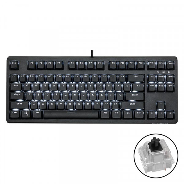 Bàn phím cơ E-DRA EK387 Gateron Black Switch/TKL/LED White/ABS