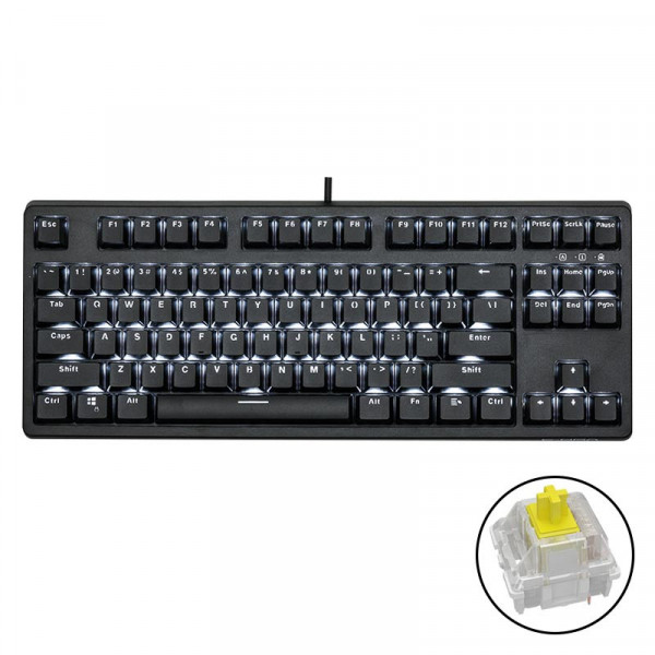 Bàn phím cơ E-DRA EK387 Gateron Yellow Switch/TKL/LED White/ABS