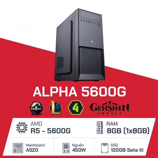 Alpha 5600G - R5 5600G/ A520/ 8GB/ 120GB/ 400W