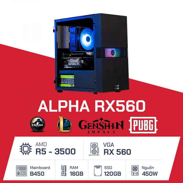 Alpha RX560 - R5 3500/ B450/ 16GB/ 240GB/ RX 560/ 450W