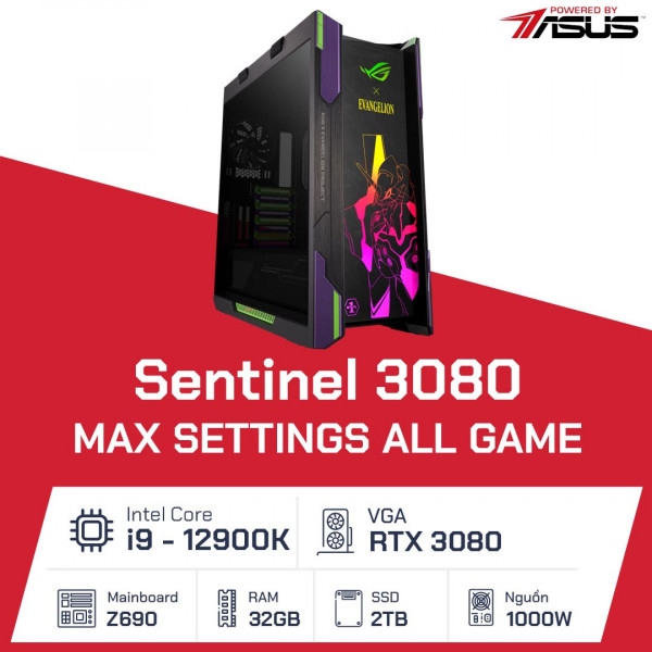 Sentinel 3080 EVA Edition - i9 12900K/ Z690/ 32GB/ 2TB/ RTX 3080/ 1000W