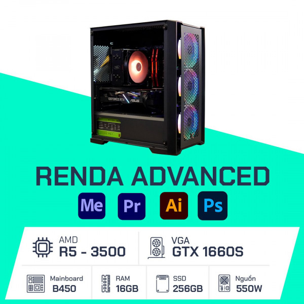 PC Đồ Họa - Renda Advanced - R5 3500/ B450/ 500GB/ 16GB/ GTX 1660s/ 550W