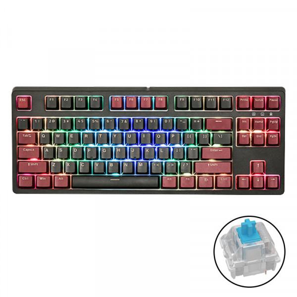 Bàn Phím Cơ E-DRA - EK387 RGB Dark Warrior - Blue Switch