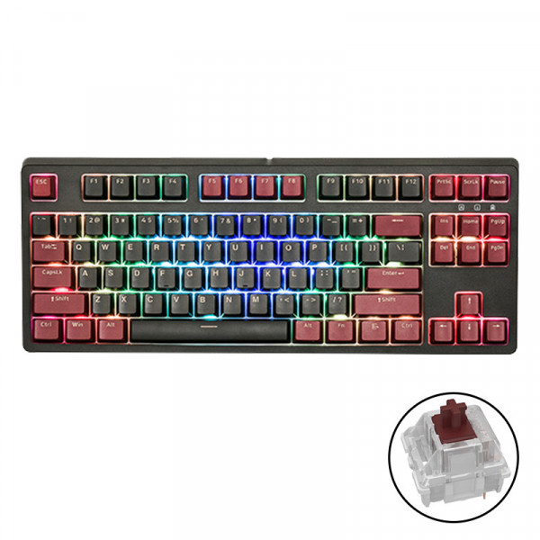 Bàn Phím Cơ E-DRA - EK387 RGB Dark Warrior - Brown Switch