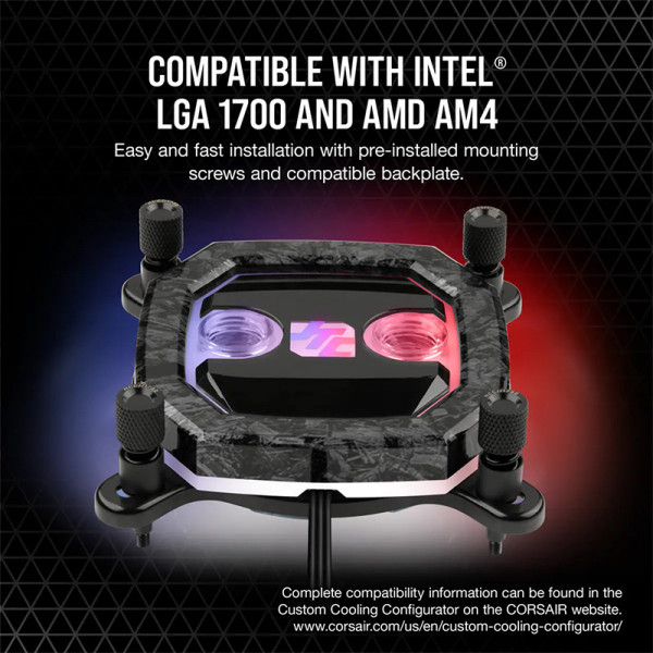 Block CPU Corsair Hydro X Series XC8 RGB PRO (1700/1200/AM4) - JayzTwoCents Edition