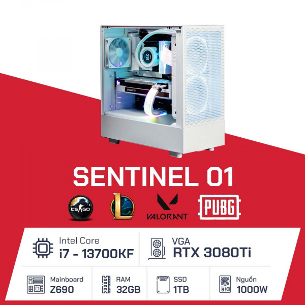 Sentinel - 01 ( i7 13700KF/ Z690/ 32GB/ 1TB/ RTX 3080Ti/ 1000W )