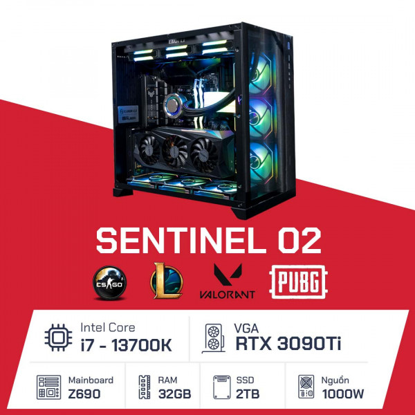 Sentinel - 02 ( i7 13700K/ Z690/ 32GB/ 2TB/ RTX 3090Ti/ 1000W )