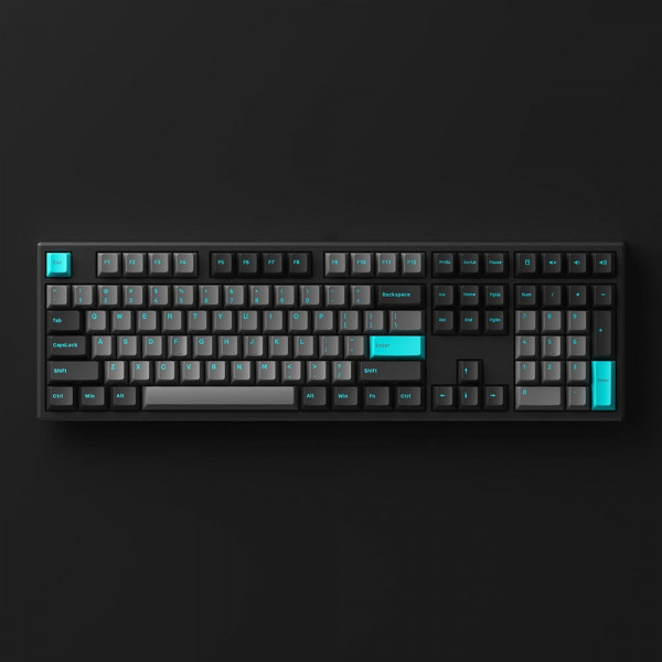 Bàn phím cơ MonsGeek MG108 Black & Cyan (White LED / AKKO cs switch - Wine White)