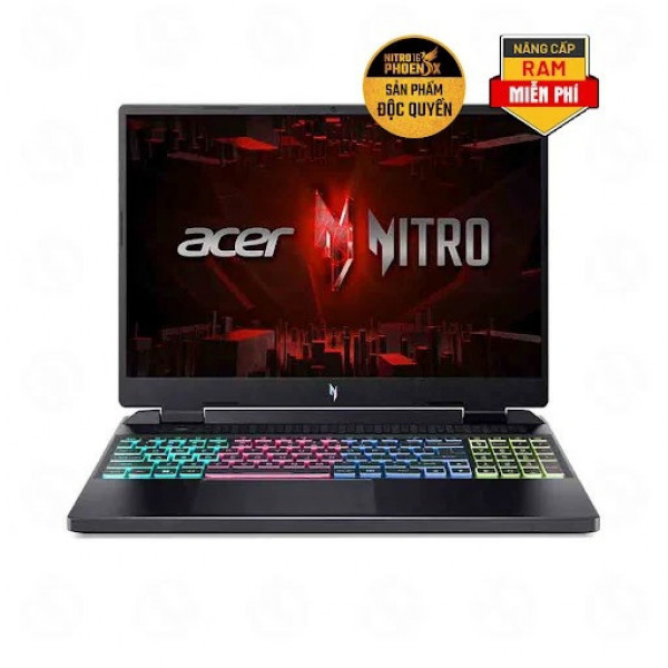 Laptop Gaming Acer Nitro 16 Phoenix AN16-41-R3SM Ryzen 7-7840HS/ 16GB/ 512GB/ RTX 4060 8GB/ 16inch 2K/ Win11/ Đen