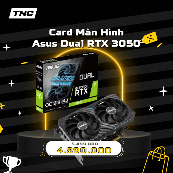 Card Màn Hình Asus Dual RTX 3050 8GB V2 (DUAL-RTX3050-8G-V2)