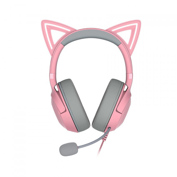 Tai Nghe Chùm Đầu Razer Kraken Kitty V2-USB Headset with RGB Kitty Ears-Hồng(Quartz Edition)_RZ04-04730200-R3M1