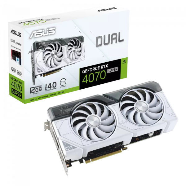 Card màn hình Asus Dual GeForce RTX™ 4070 SUPER White 12GB GDDR6X