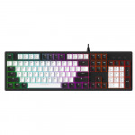 Bàn Phím Cơ Gaming DAREU EK104 White Black (2 Sides RGB Strip, Multi-Led, PBT Double Shot OEM Profile, DareU Dream/Firefly Switch)