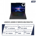 Laptop Lenovo Legion 5 15IRX10-83LY00A7VN Core i7-14700HX/ 16GB/ 512GB/ 15.1 Inch WQXGA/ RTX 5050/ Win 11/ Đen