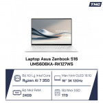 Laptop Asus Zenbook S16 UM5606KA-RK127WS Ryzen AI 7 350/ 24GB/ 1TB SSD/ 16 Inch 3K OLED/ Win 11/ Trắng