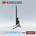 Màn Hình VSP Esport Gaming VG247S IPS/ Full HD/ 165Hz