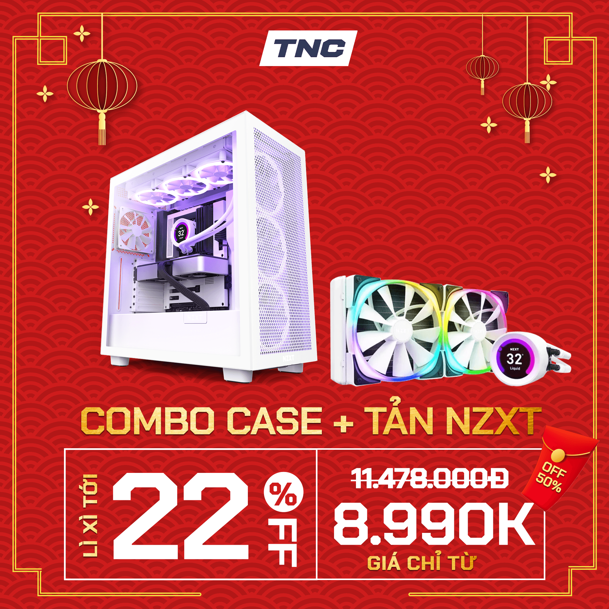 Combo NZXT Vỏ + Tản